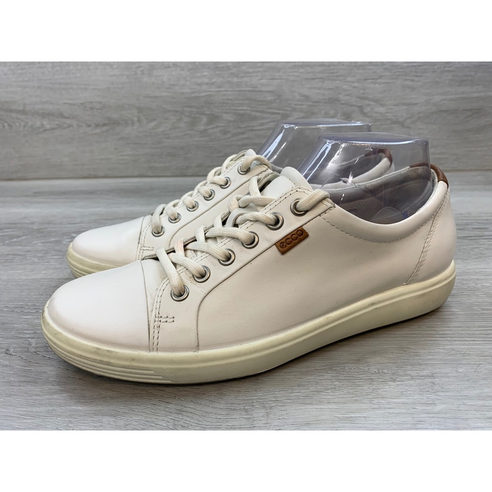 Ecco Soft 7 Women's White Leather Low Top Sneakers US 9-9.5 Comfort Shoes - Picture 3 of 10